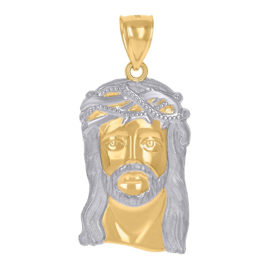 10kt Two-Tone Gold Mens Women Jesus Christ Religious Charm Pendant