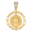 Yellow-Tone 925 Sterling Silver Mens Round Cubic Zirconia World Globe Charm Pendant