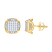 925 Sterling Silver Yellow-Tone Unisex Cubic-Zirconia Fashion Stud Earrings