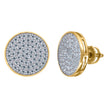 925 Sterling Silver Yellow-Tone Unisex Cubic Zirconia Round Stud Earrings