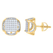 925 Sterling Silver Yellow-Tone Unisex Cubic Zirconia Round Stud Earrings