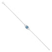 925 Sterling Silver Womens Cubic Zirconia Rolo Link Evil Eye Bracelet
