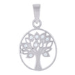 925 Sterling Silver Unisex Cubic Zirconia Tree Of Life Charm Pendant