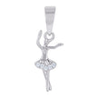 925 Sterling Silver Womens Cubic Zirconia Dancing Ballerina Sports Charm Pendant