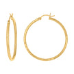 10kt Yellow Gold Womens Ultra Light Round Tube 2mm X 38mm Hinged Hoops Huggies - SLV-76744