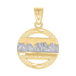 10kt Two-Tone Gold Diamond-Cut Womens Last Supper Religious Charm Pendant
