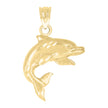 14Kt Yellow Gold Unisex Dolphin Animal Ht:25.1Mm Pendant Charm