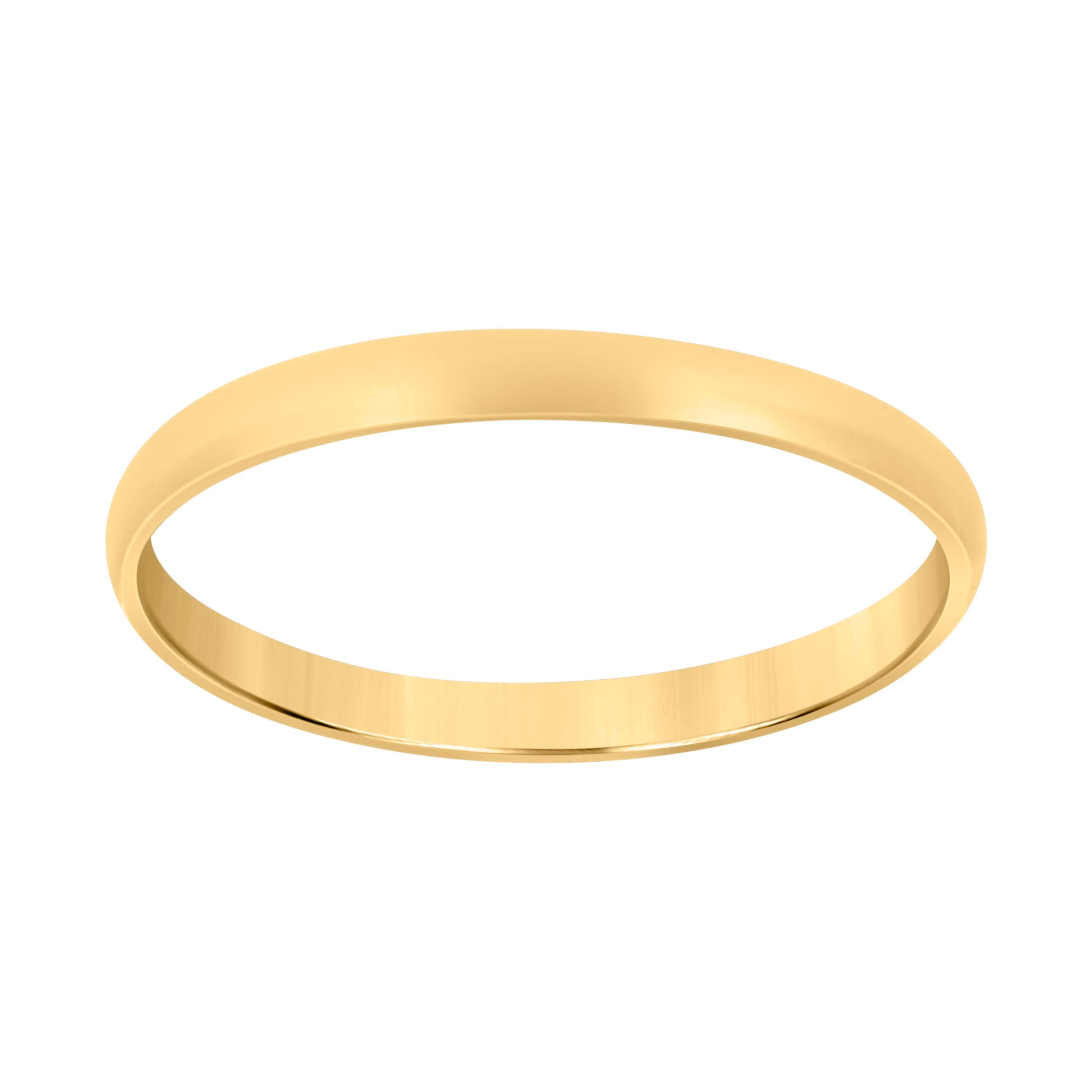 14Kt Yellow Gold Unisex Dome Polished Regular-Fit 2Mm-Size 11 Wedding Engagement Anniversary Band Ring - SLV-76909
