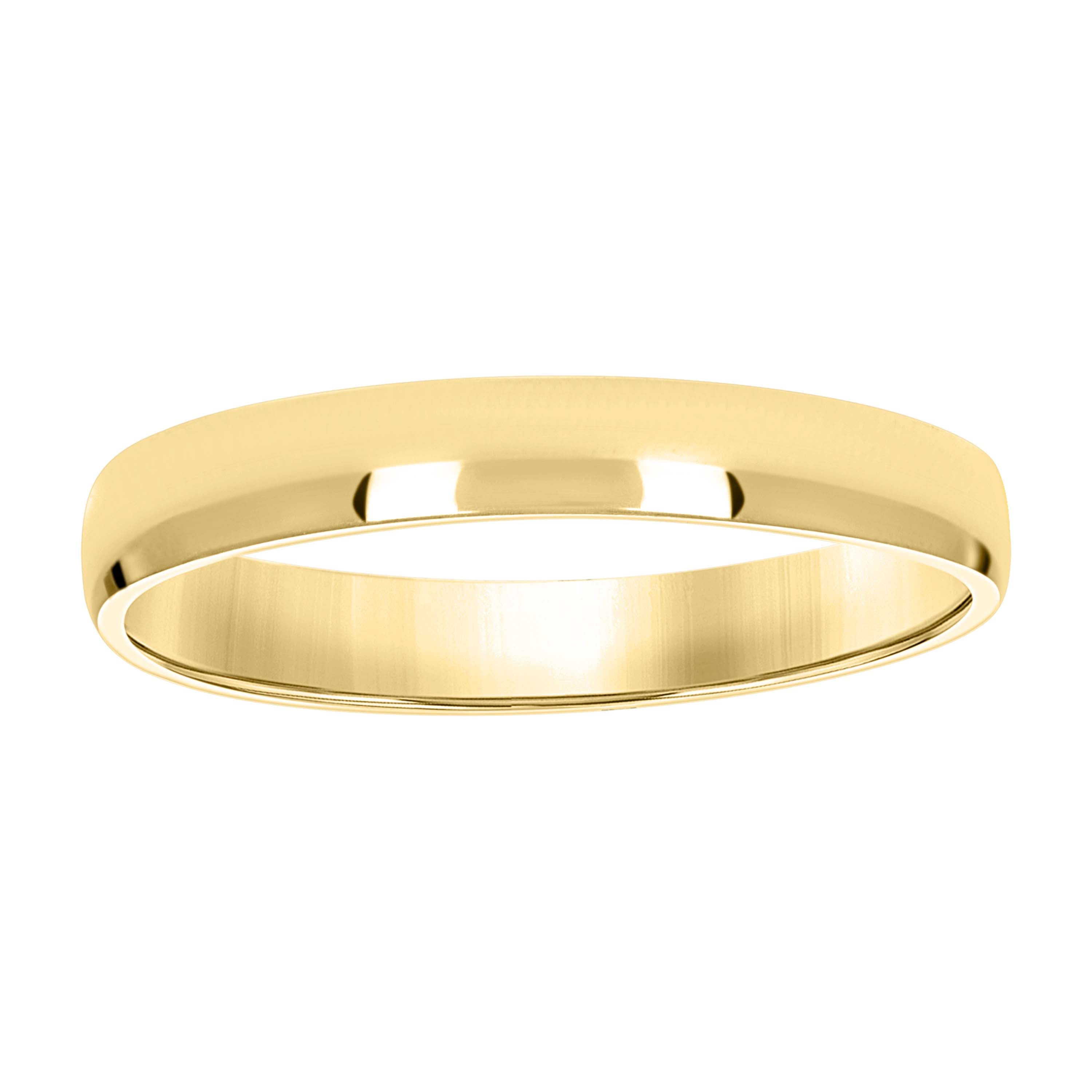 14Kt Yellow Gold Unisex Dome Polished Regular-Fit 3Mm-Size 8 Wedding Engagement Anniversary Band Ring - SLV-76916