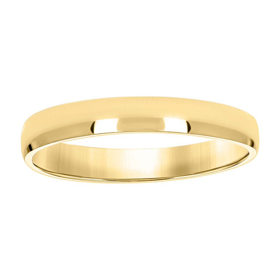 14Kt Yellow Gold Unisex Dome Polished Regular-Fit 3Mm-Size 8 Wedding Engagement Anniversary Band Ring - SLV-76916