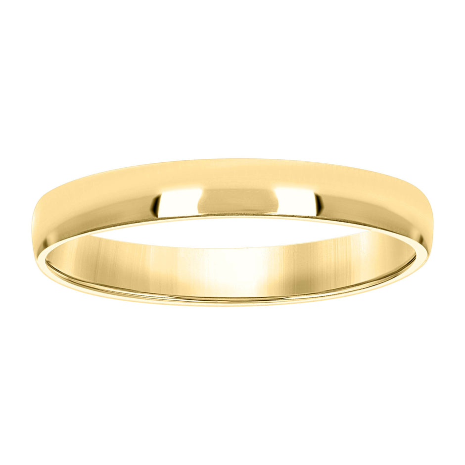14Kt Yellow Gold Unisex Dome Polished Regular-Fit 3Mm-Size 9 Wedding Engagement Anniversary Band Ring - SLV-76917