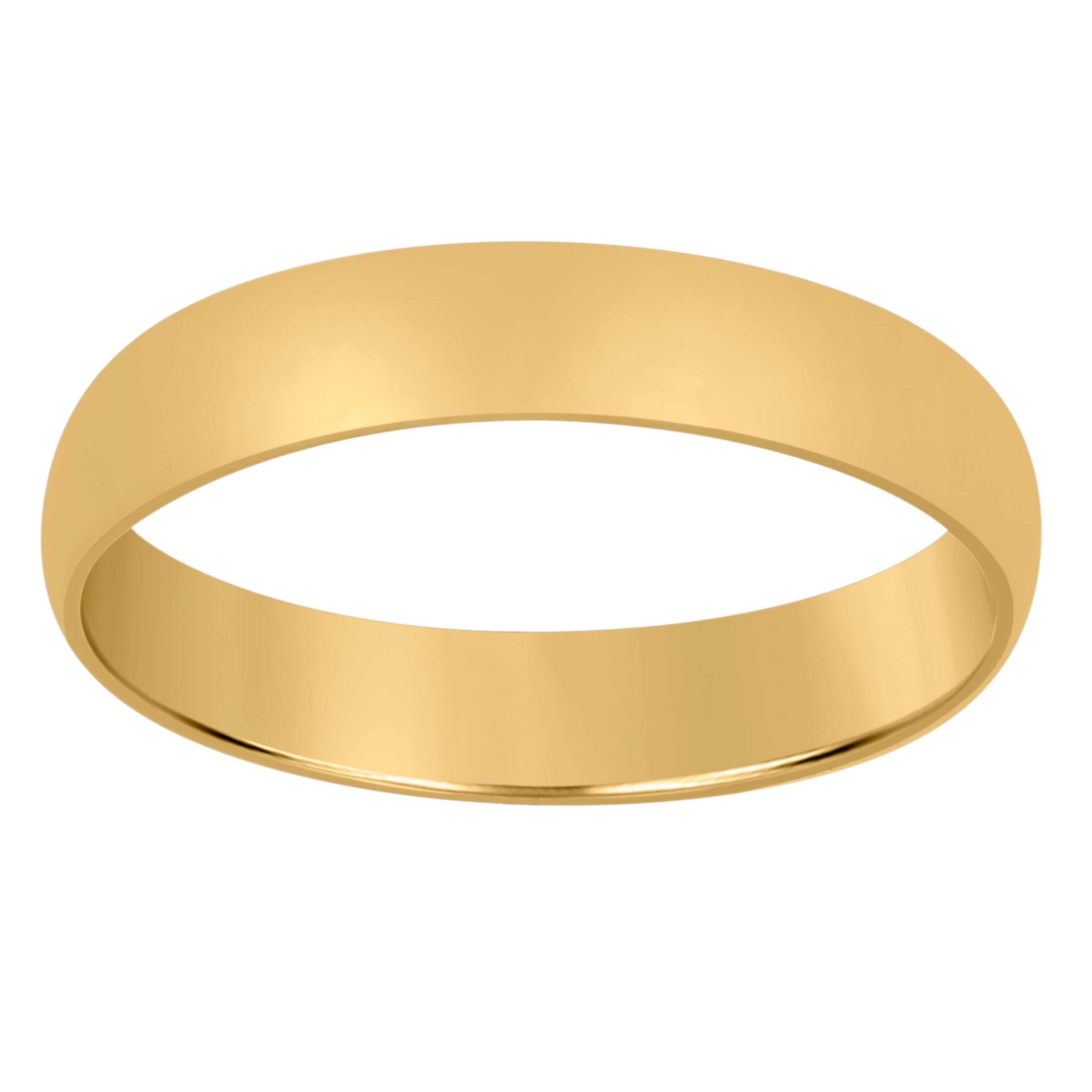 14Kt Yellow Gold Unisex Dome Polished Regular-Fit 4Mm-Size 7 Wedding Engagement Anniversary Band Ring - SLV-76925