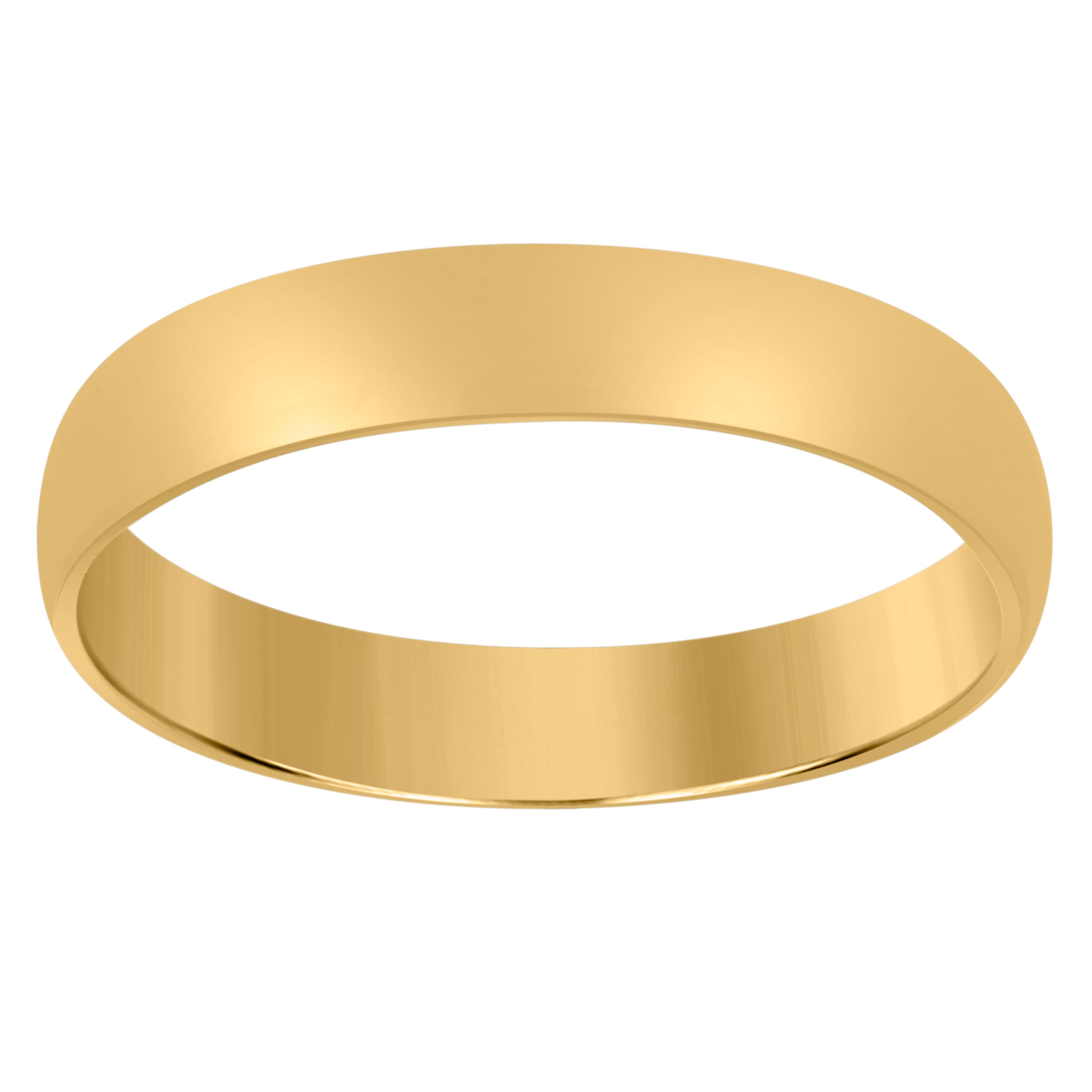 14Kt Yellow Gold Unisex Dome Polished Regular-Fit 4Mm-Size 10 Wedding Engagement Anniversary Band Ring - SLV-76928