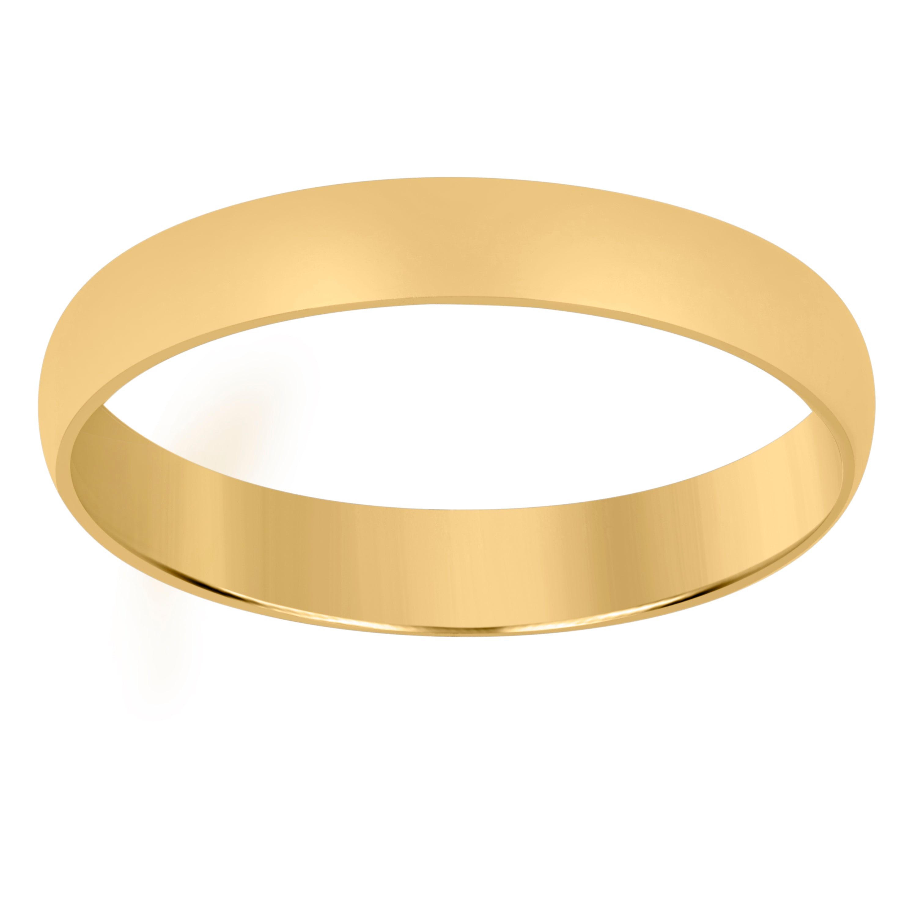14Kt Yellow Gold Unisex Dome Polished Regular-Fit 4Mm-Size 12 Wedding Engagement Anniversary Band Ring - SLV-76930