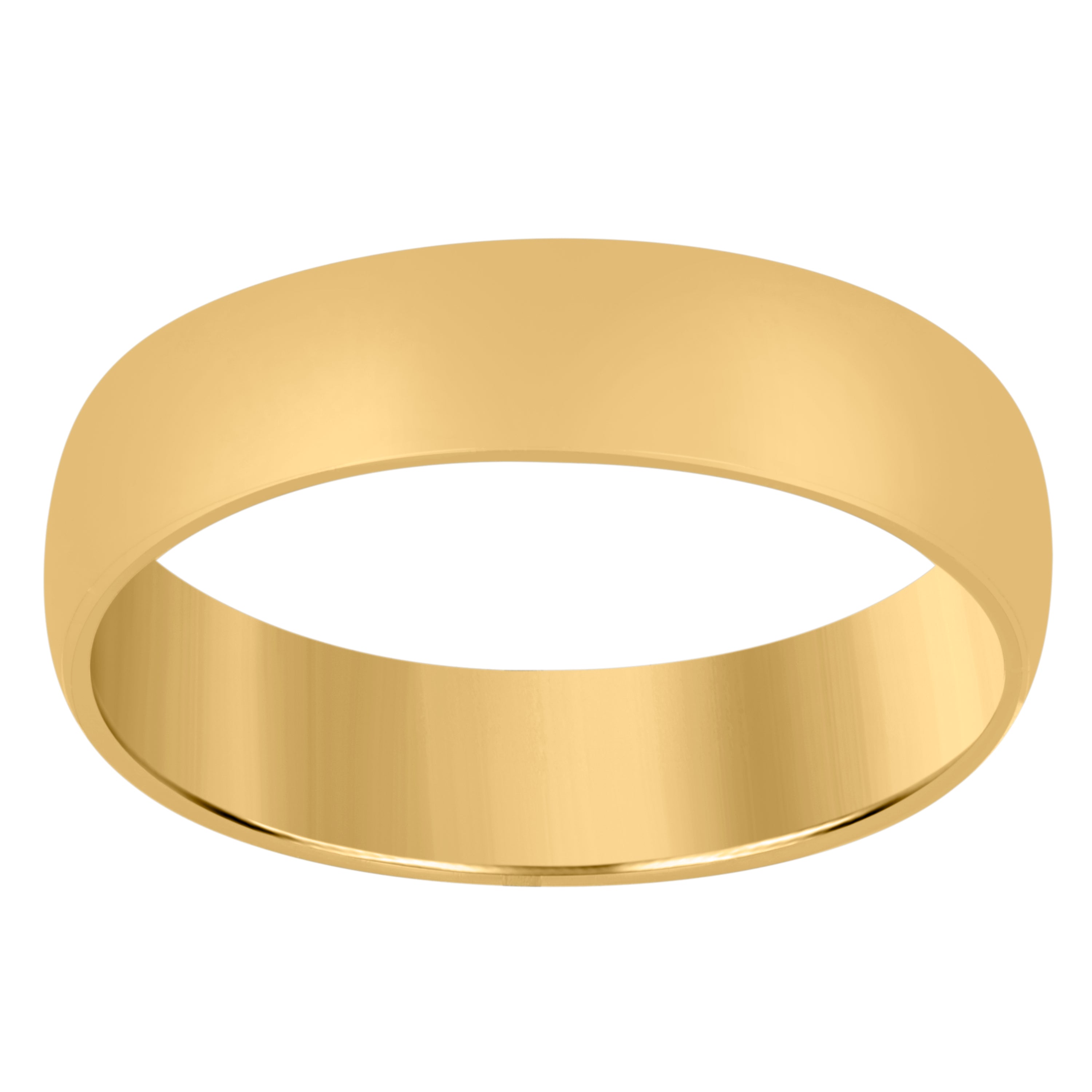 14Kt Yellow Gold Unisex Dome Polished Regular-Fit 5Mm-Size 7 Wedding Engagement Anniversary Band Ring