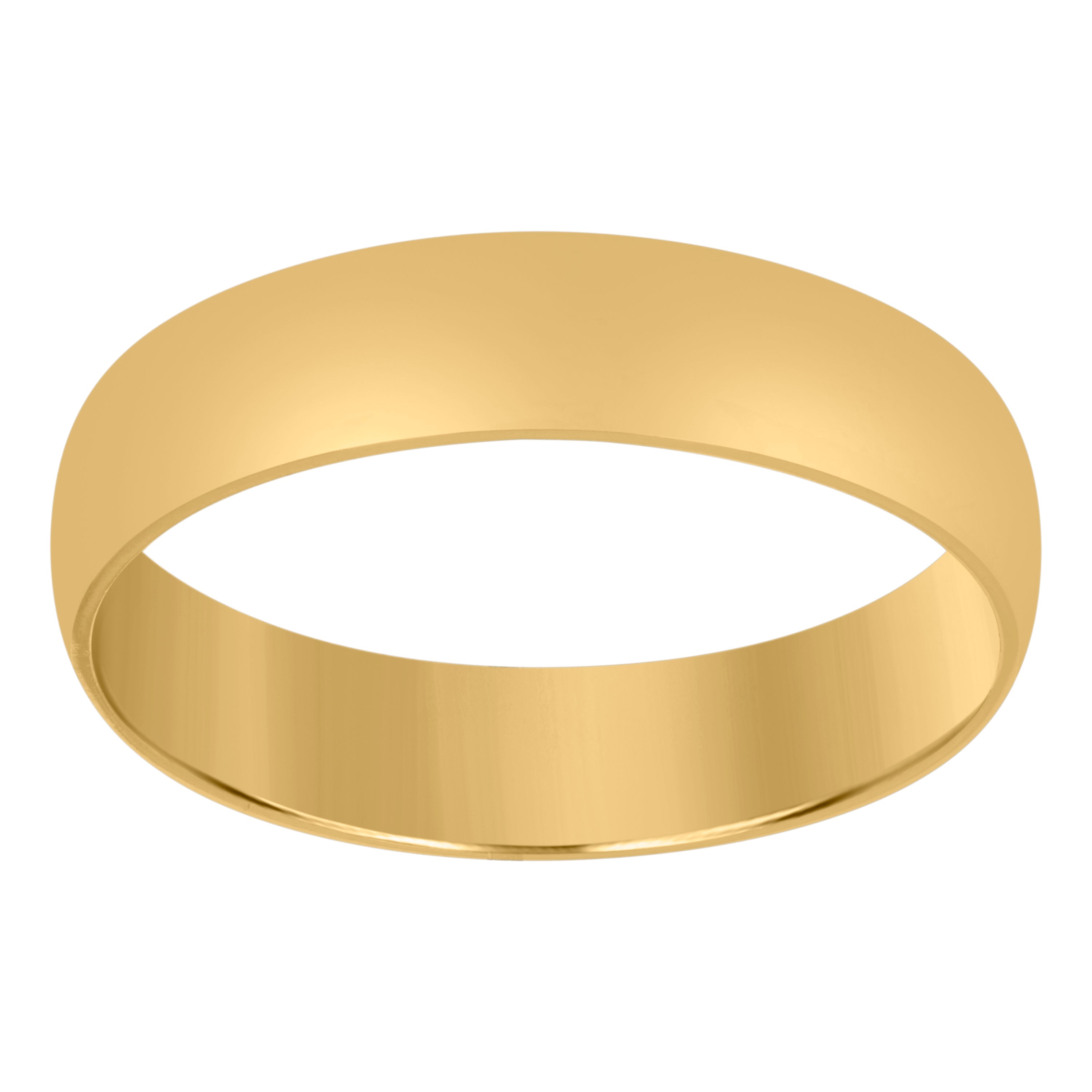 14Kt Yellow Gold Unisex Dome Polished Regular-Fit 5Mm-Size 9 Wedding Engagement Anniversary Band Ring - SLV-76936