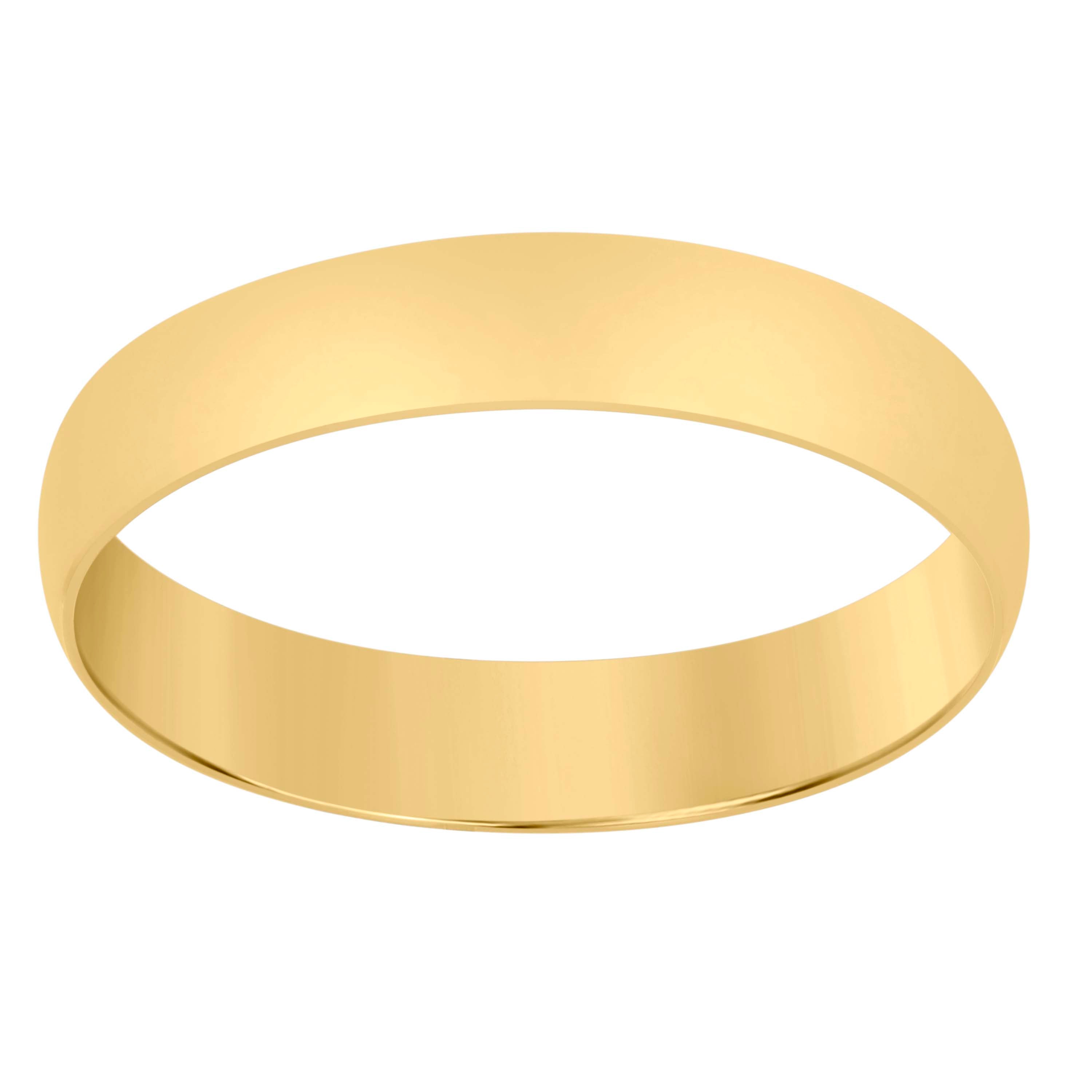 14Kt Yellow Gold Unisex Dome Polished Regular-Fit 5Mm-Size 11 Wedding Engagement Anniversary Band Ring - SLV-76938