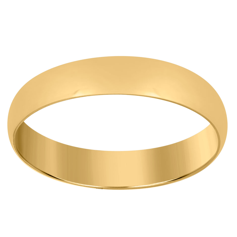 14Kt Yellow Gold Unisex Dome Polished Regular-Fit 5Mm-Size 13 Wedding Engagement Anniversary Band Ring - SLV-76940