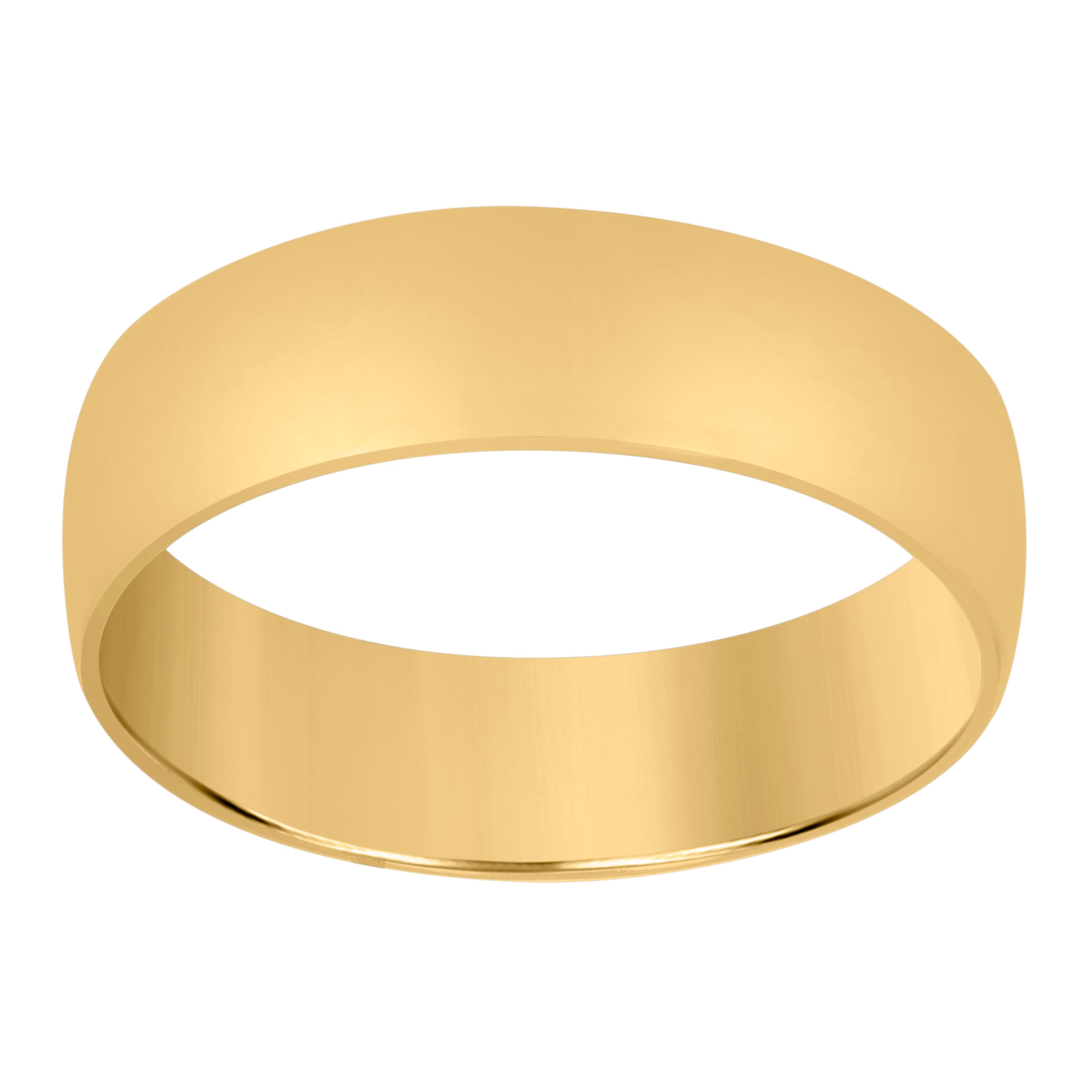 14Kt Yellow Gold Unisex Dome Polished Regular-Fit 6Mm-Size 9 Wedding Engagement Anniversary Band Ring - SLV-76945