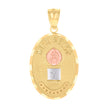 14Kt Gold Unisex Two-Tone Diamond-Cut Cross Mi Bautizo My Baptism Ht:28Mm Pendant Charm