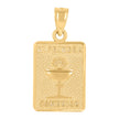 14Kt Yellow Gold Womens Diamond-Cut Mi Primera Communion Ceremony Rectangle Religious Pendant Charm 