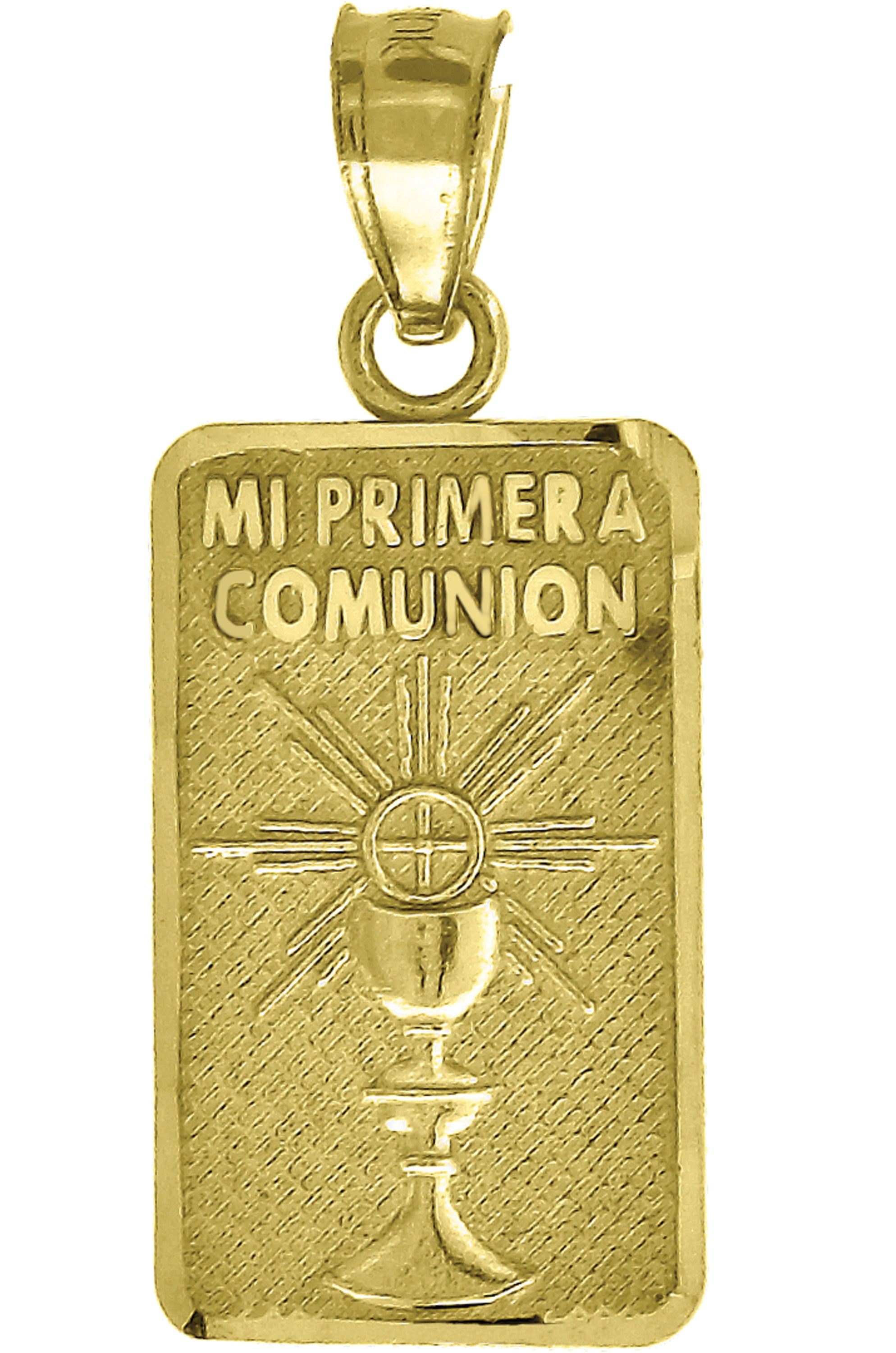 14Kt Yellow Gold Womens Mi Primera Communion Ceremonyht:21.8Mm Religious Pendant Charm