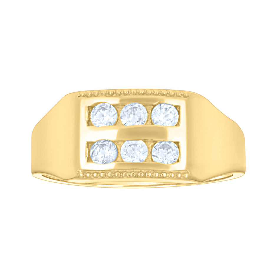14Kt Yellow Gold Cubic Zirconia Polished Finish Baby Ring