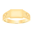 14Kt Yellow Gold Polished Finish Textured Baby Signet Ring