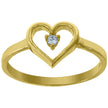 14Kt Yellow Gold Womens Cz Heart Sz7 Ring Band