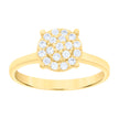 14Kt Two-Tone Gold Womens Cubic Zirconia Cluster Round Engagement Ring