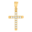 14Kt Gold Womens Two-Tone Diamond-Cut Cross Ht:22.3Mm Religious Pendant Charm