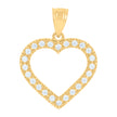 14Kt Yellow Gold Womens Cz Heart Ht:23.9Mm Pendant Charm 