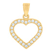 14Kt Yellow Gold Womens Cz Heart Ht:18.9Mm Pendant Charm