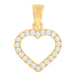 14Kt Yellow Gold Womens Cz Heart Ht:18Mm Pendant Charm