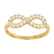 14Kt Two-Tone Gold Womens Cubic Zirconia Infinity Ring