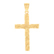 14Kt Gold Womens Two-Tone Diamond-Cut Nugget Cross Crucifix Jesus Ht:37.7Mm Pendant Charm