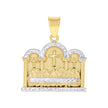 10kt Gold Two-Tone Diamond-Cut Mens Last Supper Religious Charm Pendant