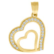 10kt Yellow Gold Cubic-Zirconia Womens Heart Charm Pendant