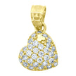 10kt Yellow Gold Womens Cubic Zirconia Cubic-Zirconia Heart Charm Pendant