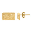 10kt Yellow Gold Textured Mens Last Supper 12.5mm X 7mm Religious Push Back Studs