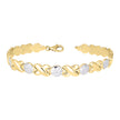 10kt Two-tone Gold Womens Stampato Bracelet Size 8 Inches
