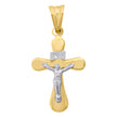 10kt Gold Two-Tone Unisex Cross Crucifix Religious Charm Pendant
