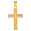 10kt Two-Tone Gold Unisex Cross Religious Charm Pendant