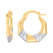 10kt Two-Tone Gold Womens Twisted Hoop Earrings