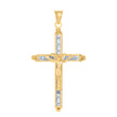 10kt Yellow Gold Mens Women Princess Cut Cubic Zirconia Cubic-Zirconia Crucifix Cross Religious Charm Pendant