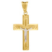 10kt Gold Two-Tone Mens Cross Crucifix Religious Charm Pendant