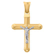 10kt Gold Two-Tone Mens Cross Crucifix Religious Charm Pendant