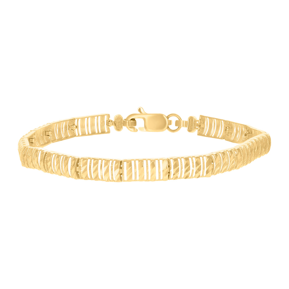 10kt Yellow Gold Womens Link Bracelet Size 7 Inches