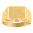 10kt Yellow Gold Mens Dc Textured Signet Square Ring