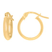 10kt Yellow Gold Womens Polished Ultra Light Half Round 3mmx10mm Hoop Earrings